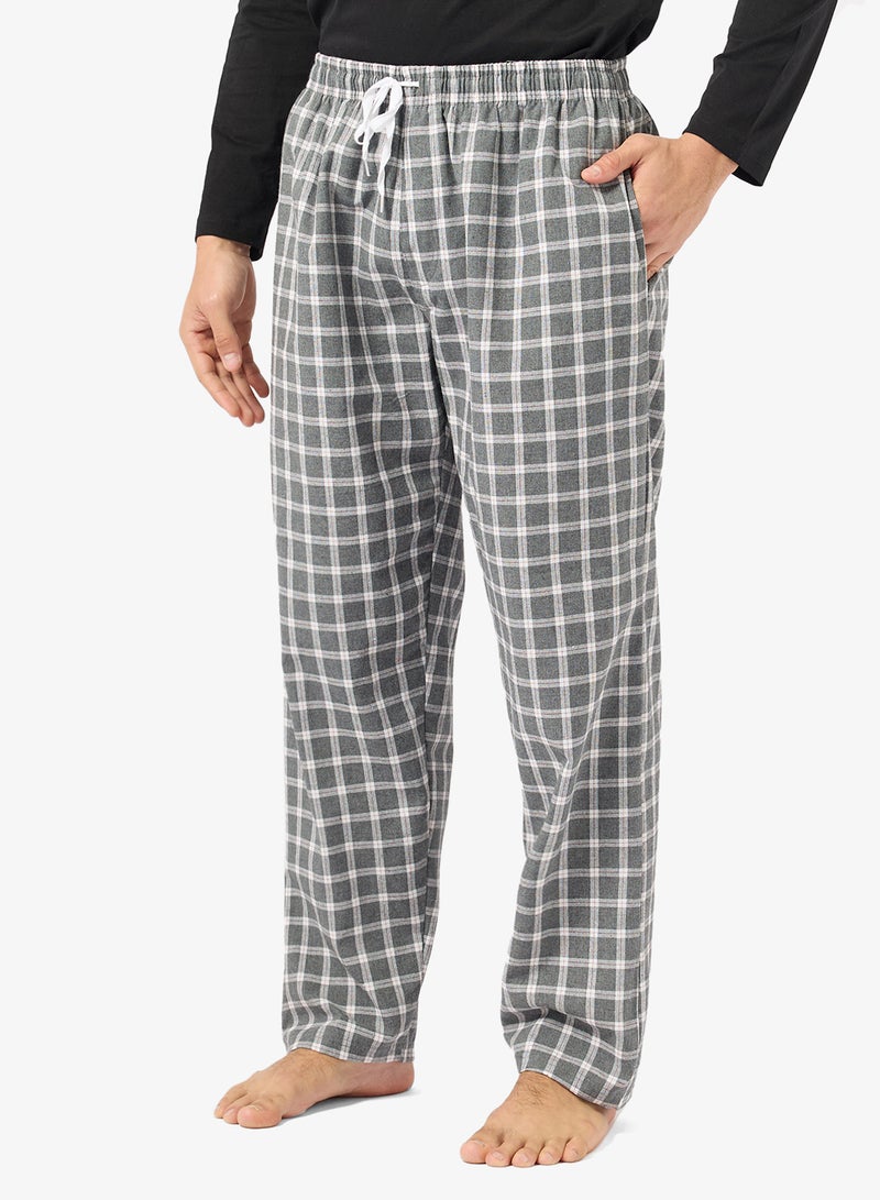 Seventy Five Printed Long Sleeve T-Shirt And Checked Pyjamas Set - Image 4